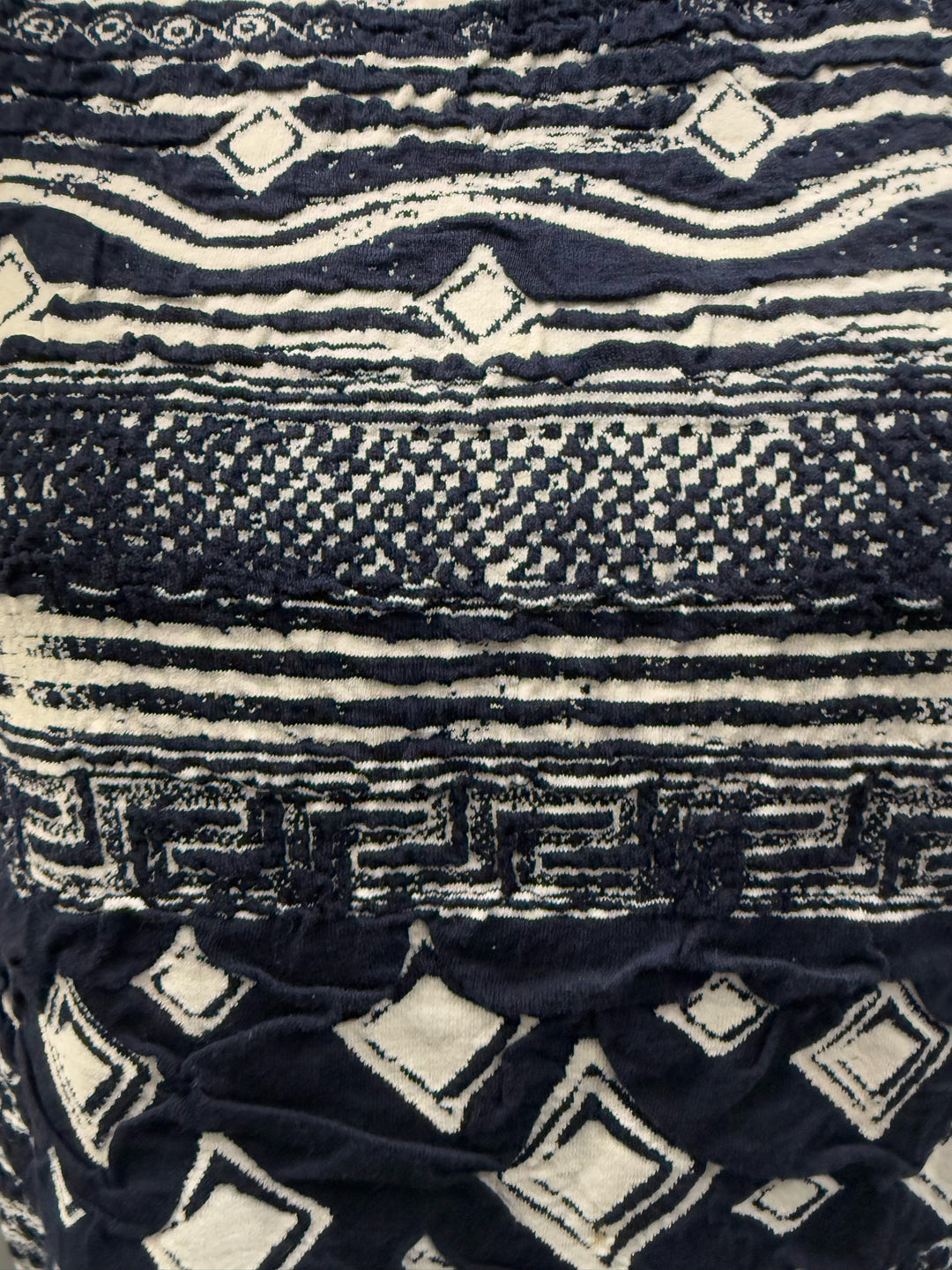 Chanel 16C 1/2 Slv Mockneck white print Top Size 36