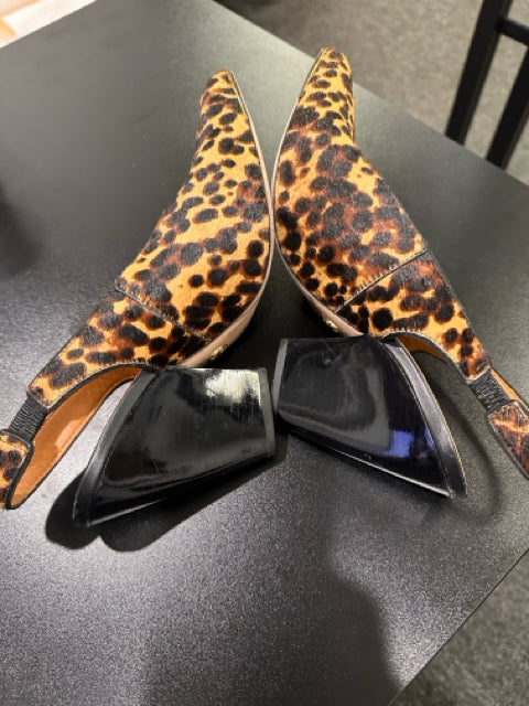Tory Burch Sz 8.5 Cheetah Slingbacks Shoes