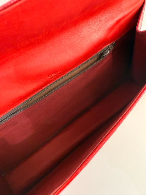 Pre Owned Red Leather Casadei Clutch Bag