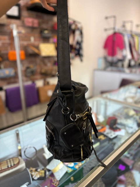 Chloe Black Leather Multi Silver ShoulderSsatchel Bag