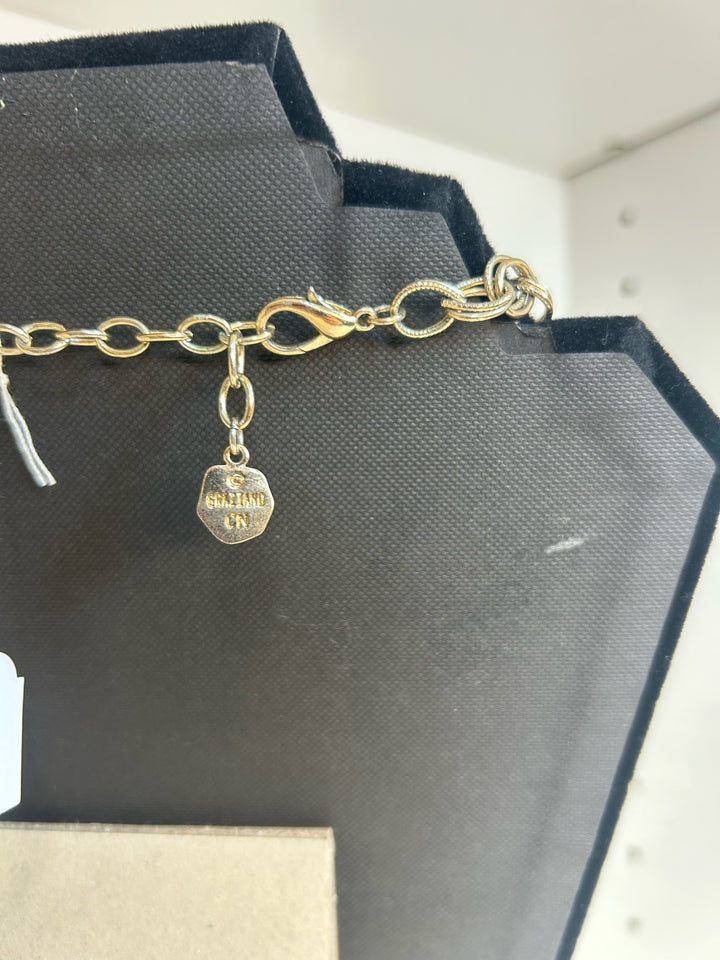 Vintage Gold Statement Necklace w/ Faux Stones