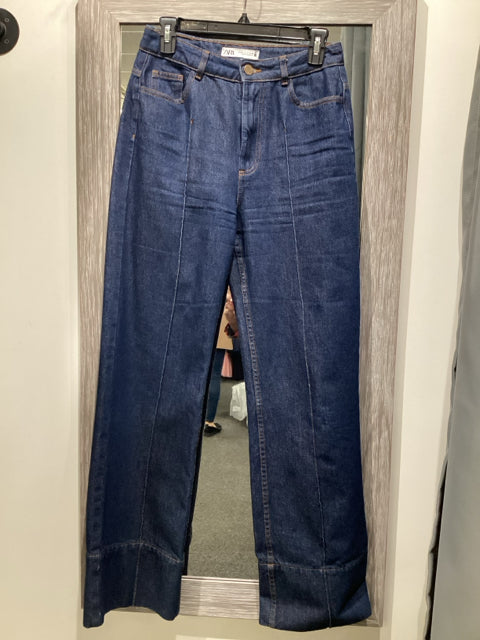 Zara Sz 4 Dark Wash Wide Leg Jeans