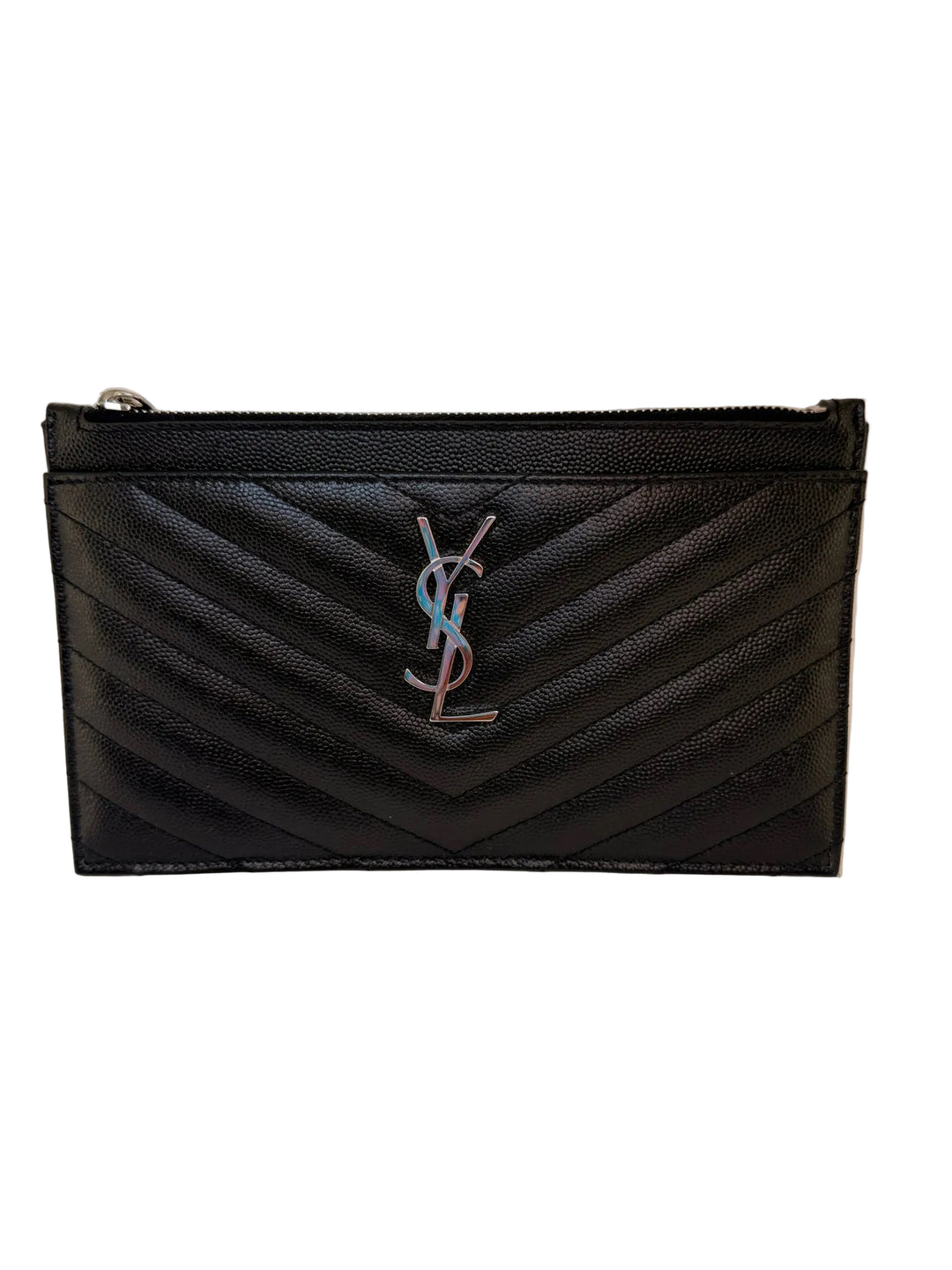 NWT Yves Saint Laurent Bill Pouch Monogram Chevron Designer Bag