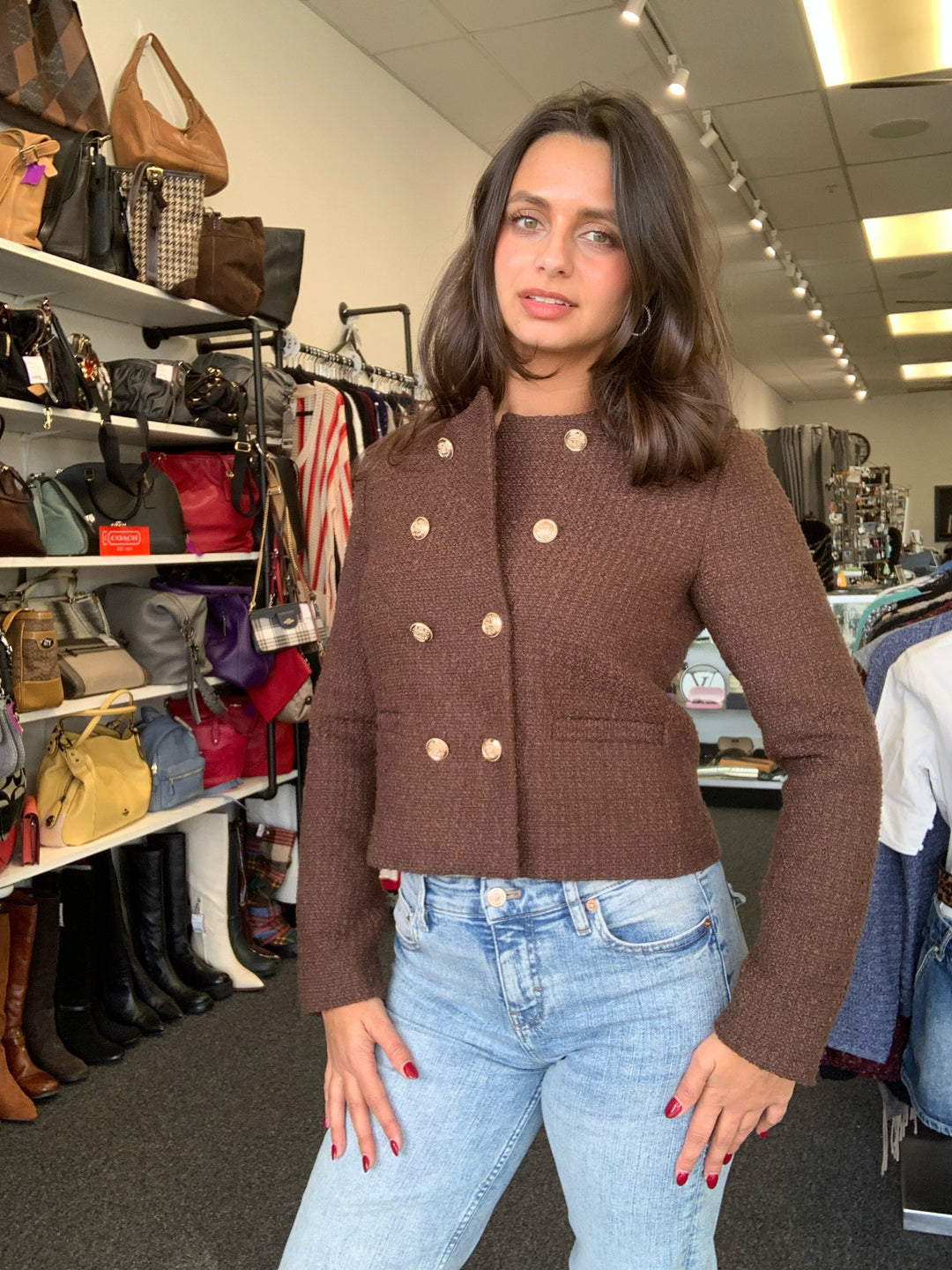 NWT Loft Blazer Brown Jacket Size XXS