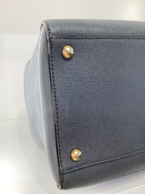 Fendi Grey 2 Jours Leather Tote Shoulder Bag
