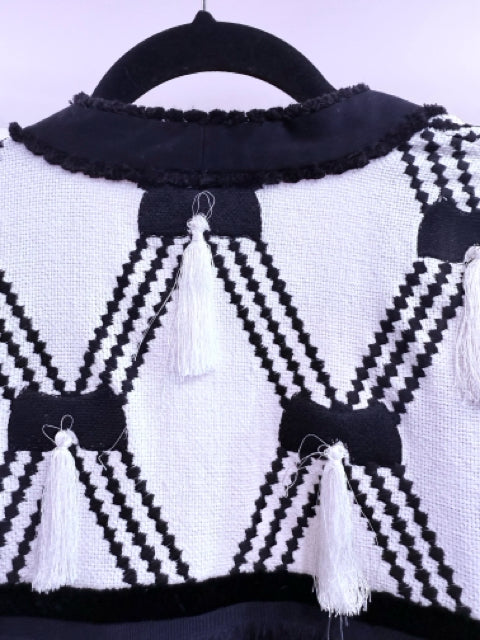 Alexis Sz S Black and White Jacket W/ Tassles