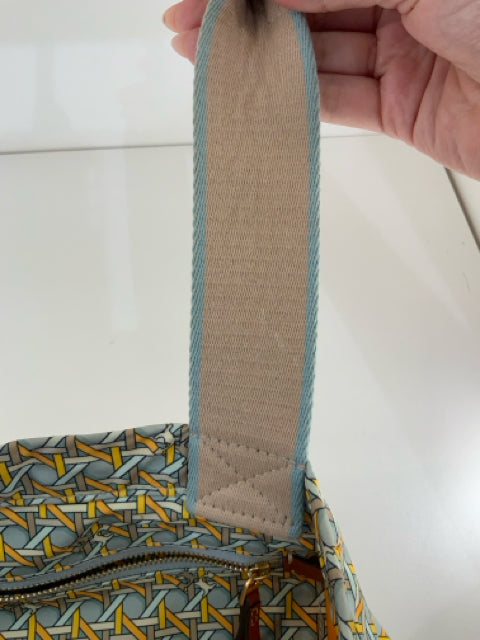 Pre Owned Tory Burch Geometric Basket Weave Tote