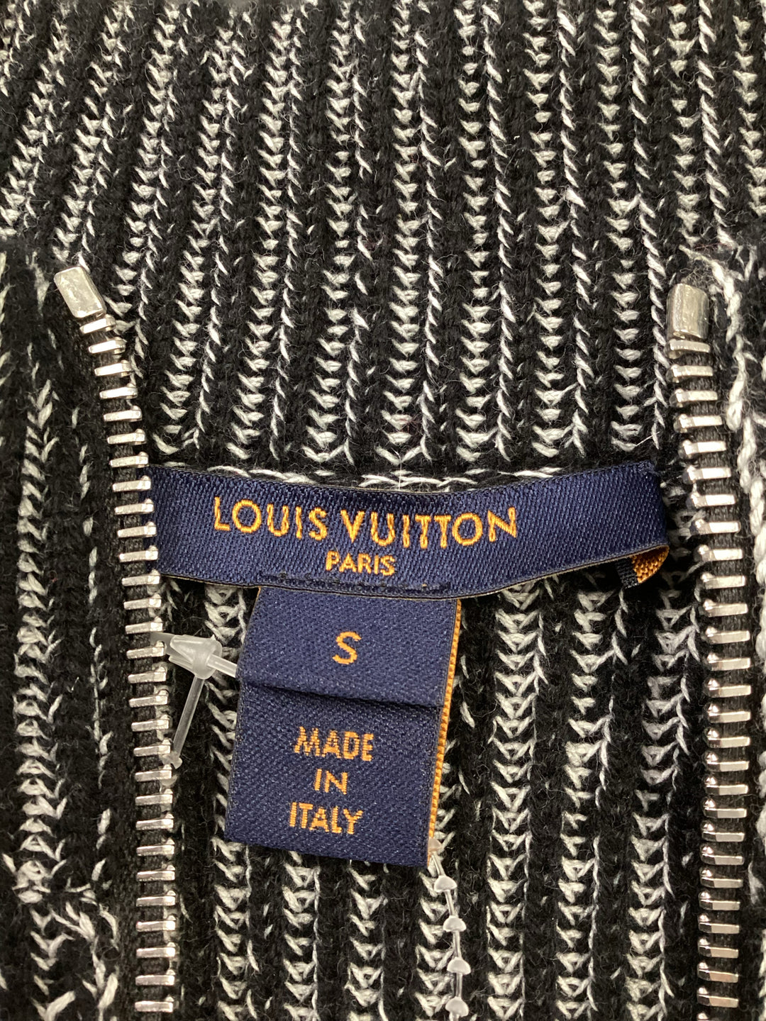 Louis Vuitton Zip Front Ribbed Cashmere Sweater Size Small