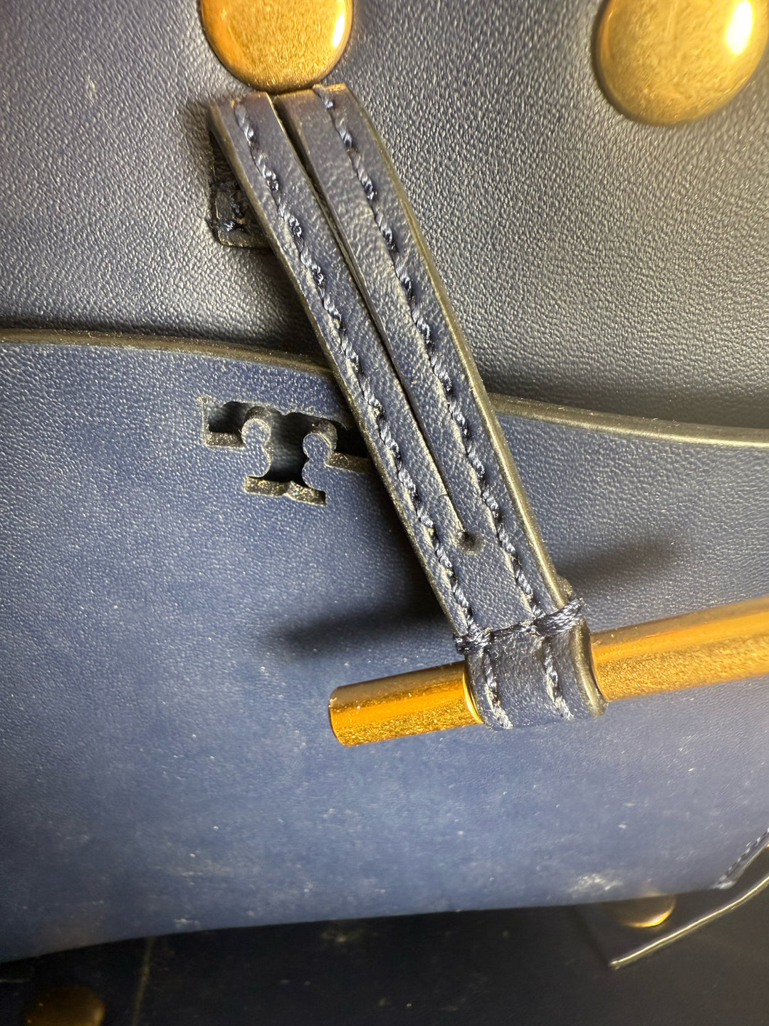 Tory Burch Leather T Studded Mini Tote w Crossbody Strap