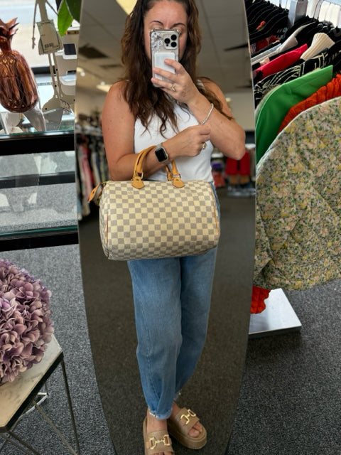 Louis Vuitton Canvas Damier Azure Speedy 30 Bag