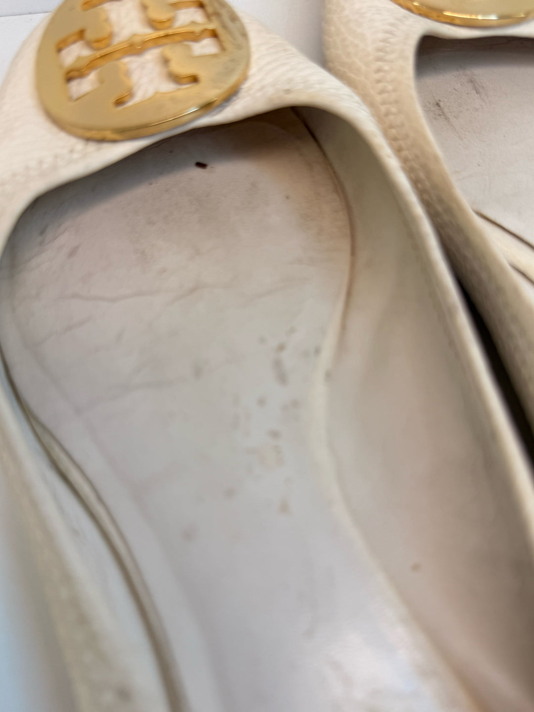 Tory Burch Cream Leather Flats Sz 8