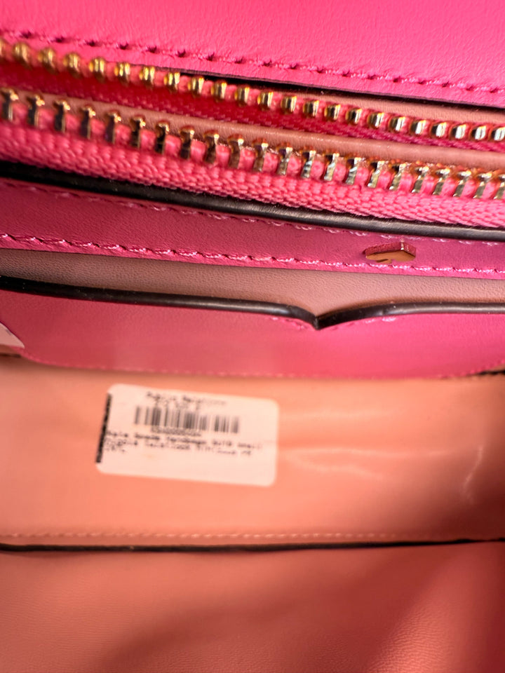 Kate Spade Bright Pink Heart Turnlock Cross Body Bag