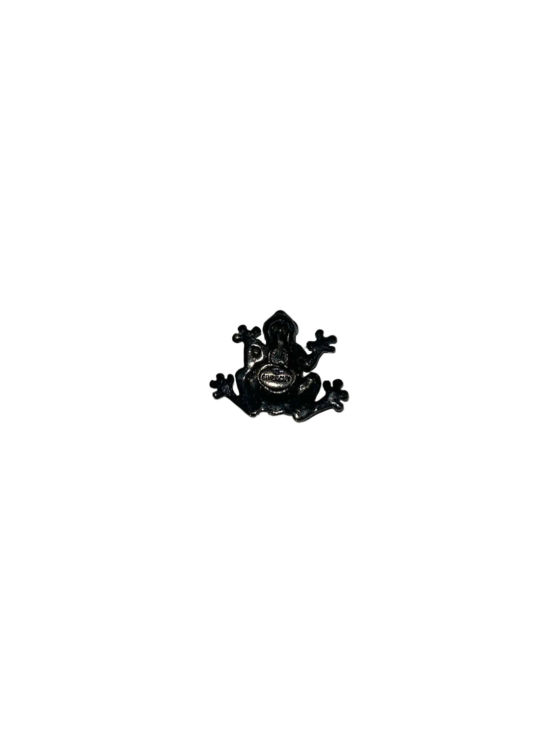 Vintage Givenchy Dark Metal Frog w/ CZS Earrings