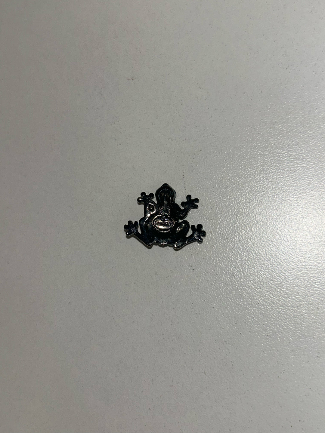 Vintage Givenchy Dark Metal Frog w/ CZS Earrings