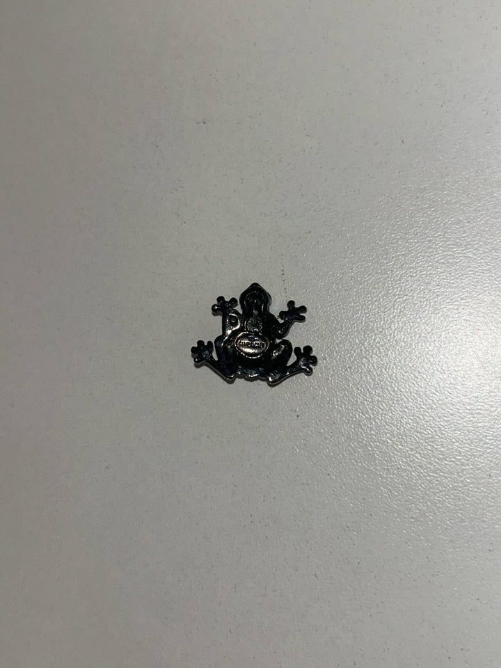Vintage Givenchy Dark Metal Frog w/ CZS Earrings