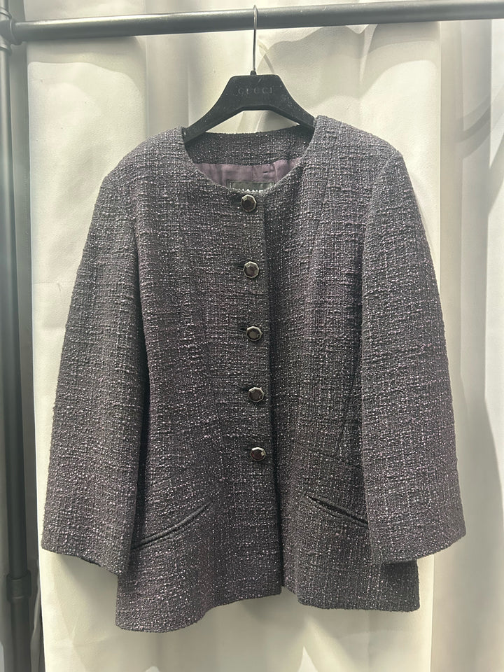 Chanel Purple and Black Boucle Blazer Sz 40