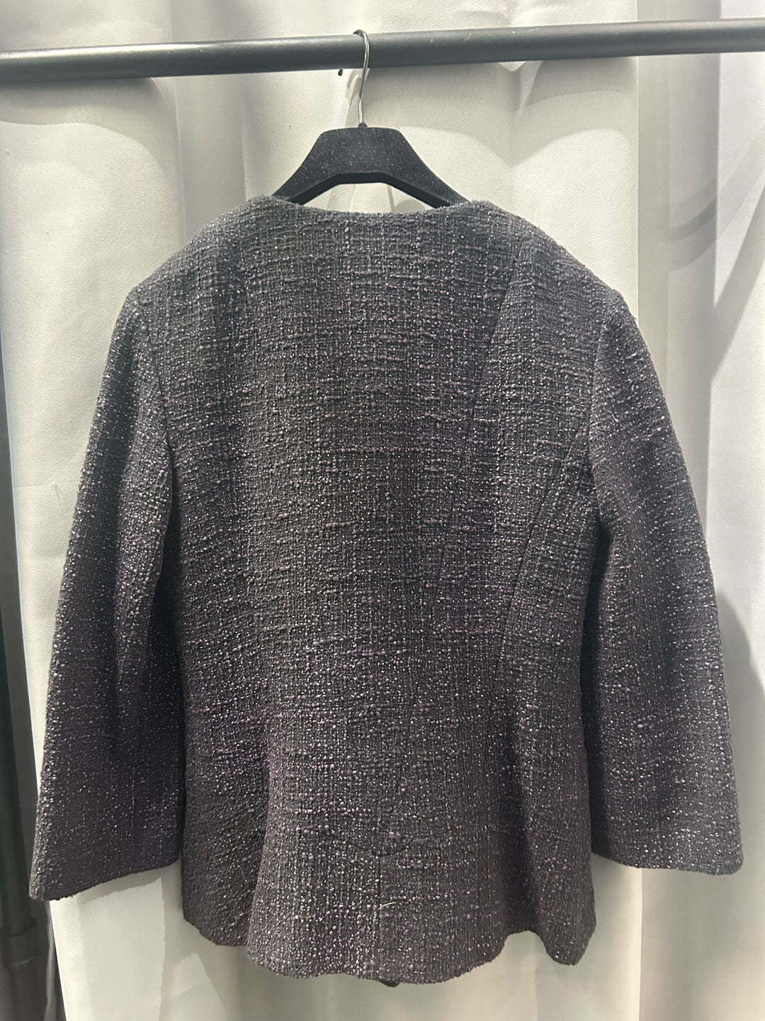 Chanel Purple and Black Boucle Blazer Sz 40