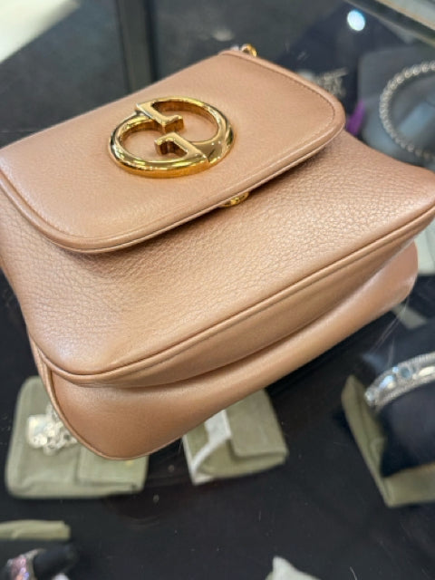 Pre Owned Gucci Pebbled Metallic Gold Designer Bag W/ Dustbag