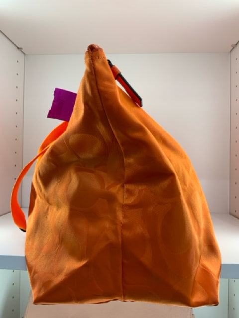 Pre Owned Coach Tote zip top nylon CC print