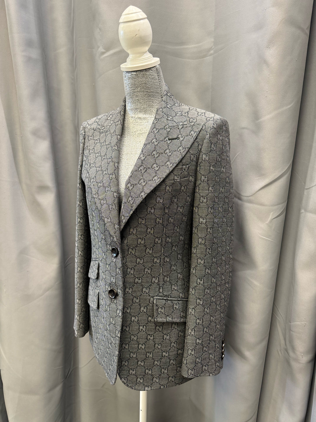 Gucci 2021 Wool Single Breast GG Monogram Blazer