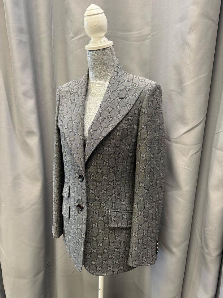Gucci 2021 Wool Single Breast GG Monogram Blazer