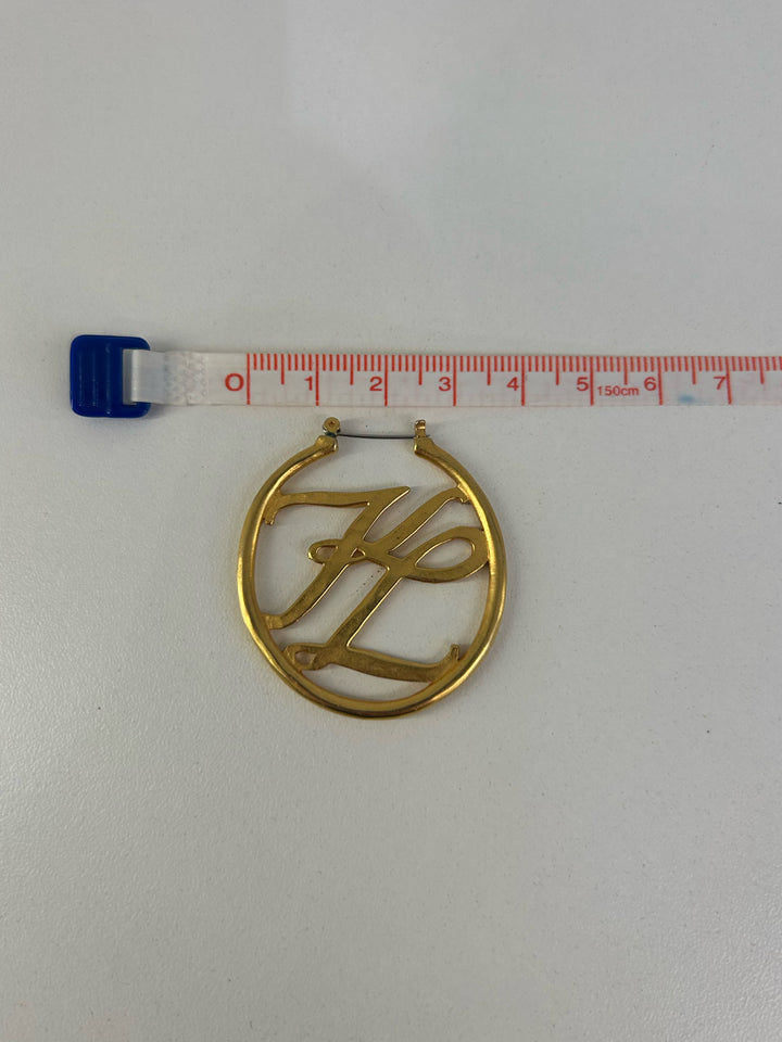 Vintage Karl Lagerfeld Pierced Hoop Earrings