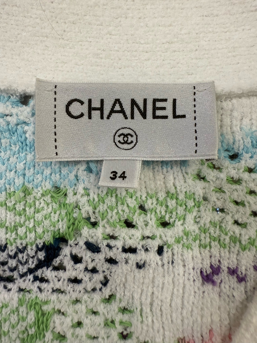 Chanel 24P Multi Color CC Logo Cardi Cardigan Size 34