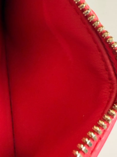 Pre Owned Bottega Venettta Patent Leather Red Card Case Designer Wallet