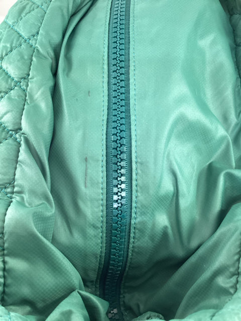 Pre Owned Mz Wallace Nylon Green/Blue X LARGE 2 Strap Quilted Tote Bag