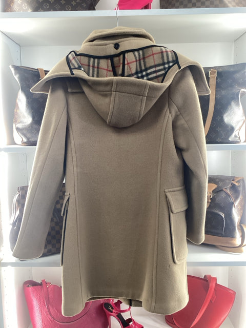 Burberry Sz 8 Tan Coat w/ Wool Novacheck Jacket Designer