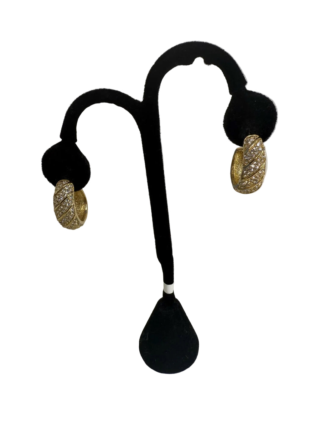 Napier Gold Post w Rhinestone  Earrings