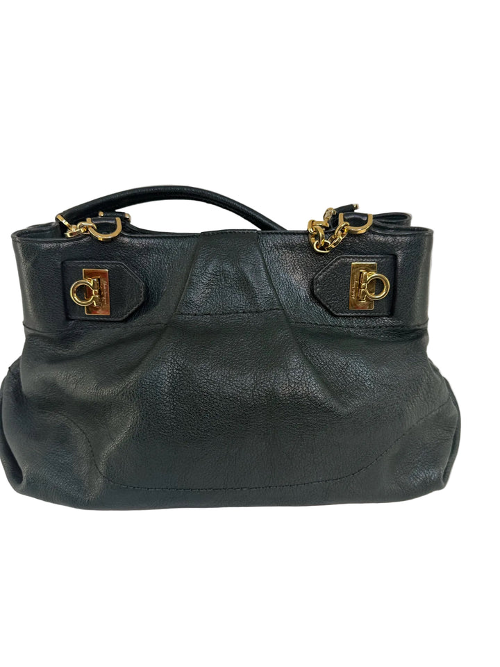 Salvatore Ferragamo Florence Double Handle w Crossbody Strap Designer Bag