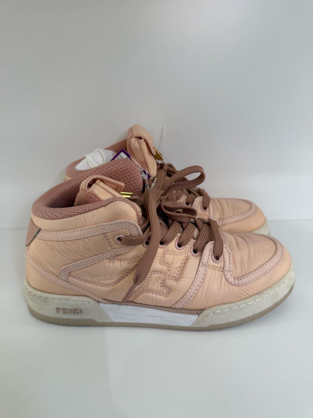 Fendi Nylon HighTop Baguette Pocket Shoes Sz 37