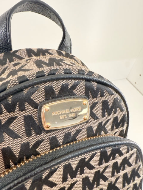 Pre Owned Michael Kors Canva  Brown Mini Logo w/ gold hardware Backpack