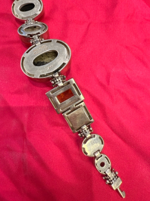 Michael Dawkins Sterling Silver Smoky topaz Mother of Pearl Bracelet