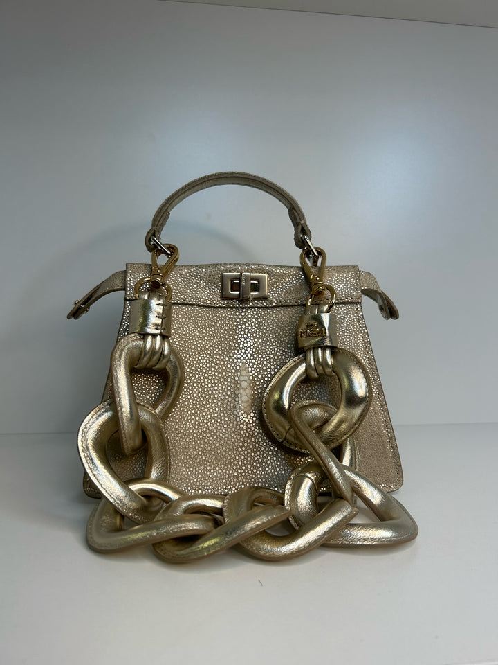 Fendi Petite 2025 Peekaboo Stingray Designer Bag
