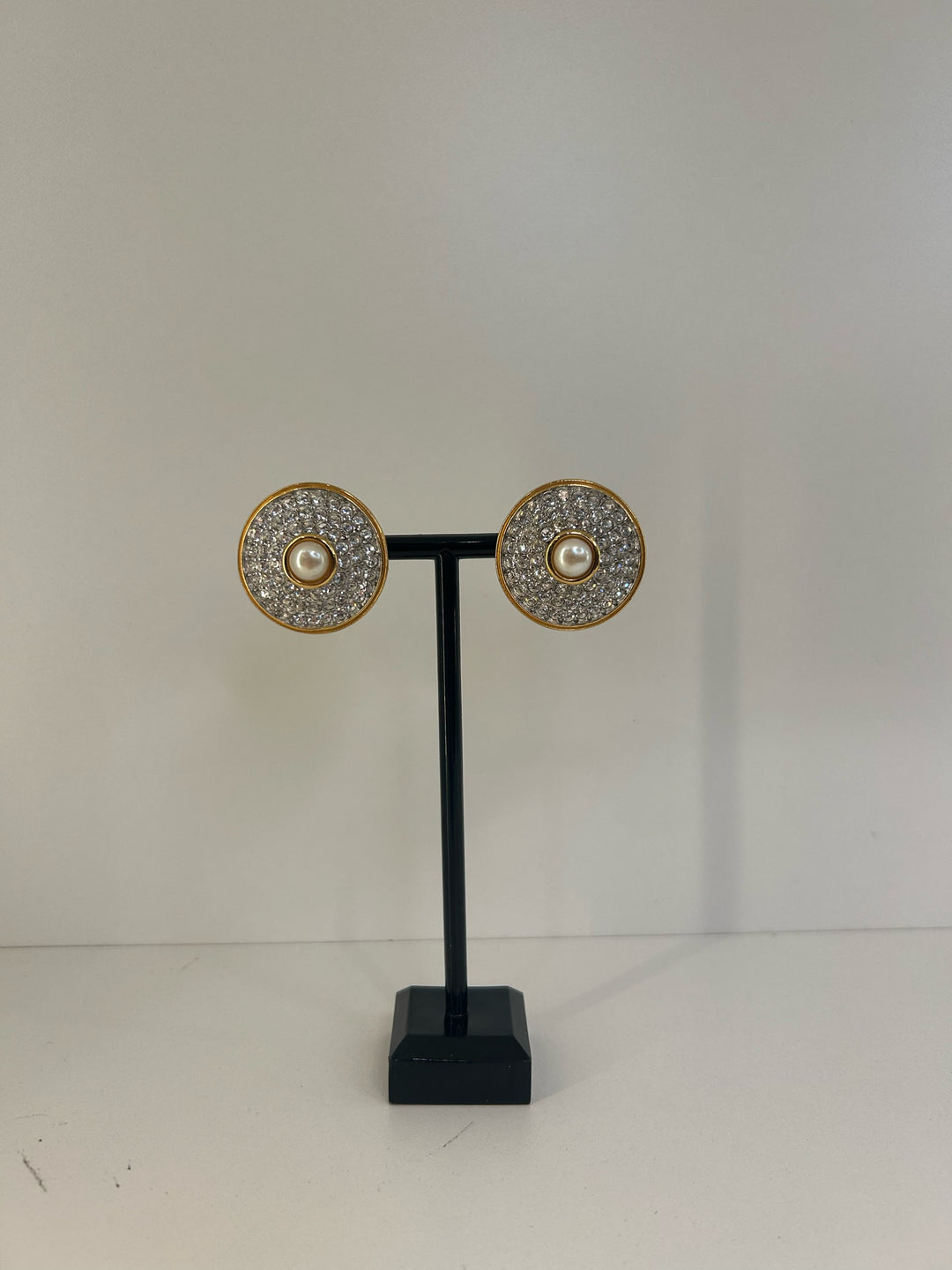Vintage Givenchy 3 Rows CZs Earrings
