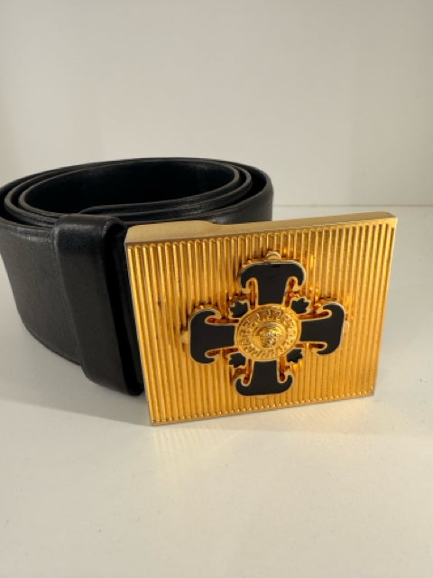 Versace Designer Belt 2.5"X 110/40 Medusa Head Embellished Buckle
