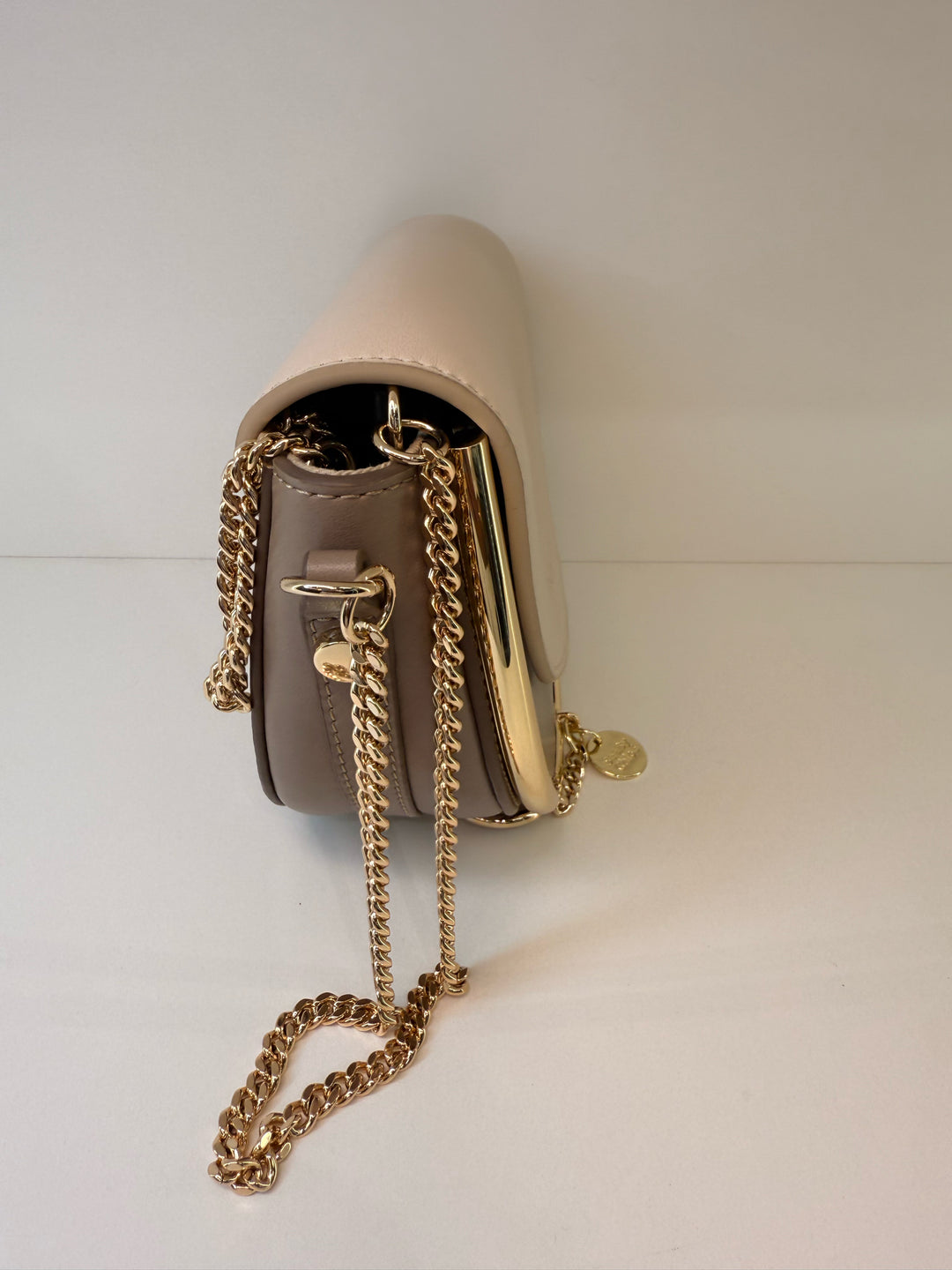 See By Chloe Leather Taupe & Tan Cross Body Bag
