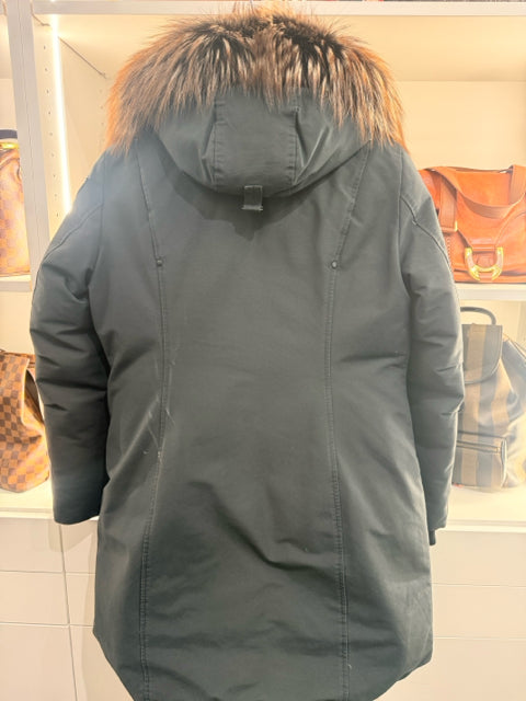 MOOSE KNUCKLES Black Winter Coat w/ Fur Collar
