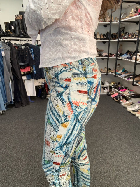 Pre Owned Rag & Bone Tan & Graphic Print Sz 6 Jean