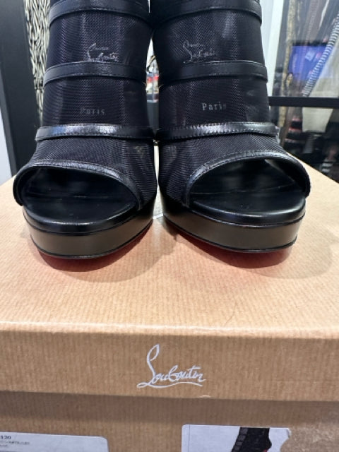Christian Louboutin Sz 41 NIB DOUX VOILE 120 Mesh Open Toe Boot