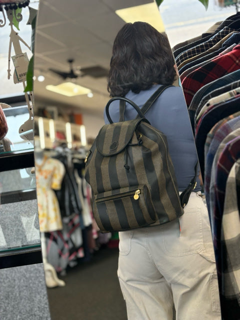 Fendi Vintage Penguin Stripe Backpack Bag
