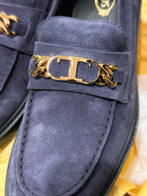 Tod's Sz 39.5 Blue Suede Loafers