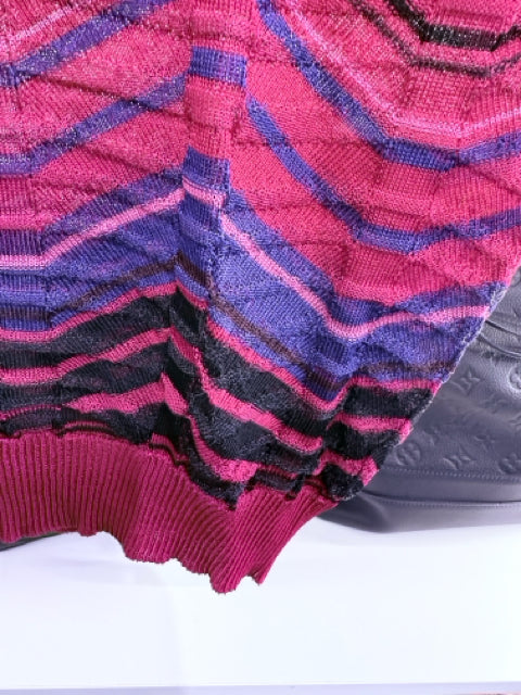 Missoni Sz 2 Sleeveless Chevron Stripes Ribbed Sweater