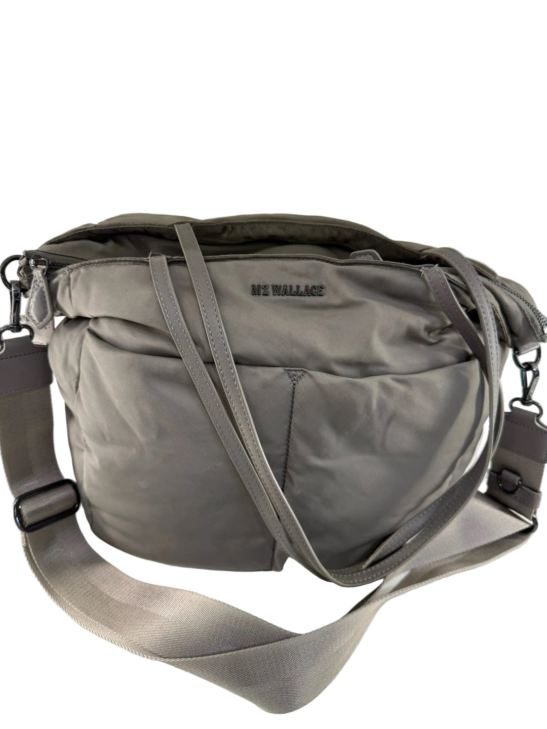 Mz Wallace Grey Tote/Satchel w Cross Body Strap