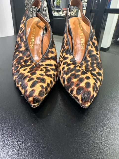 Tory Burch Sz 8.5 Cheetah Slingbacks Shoes