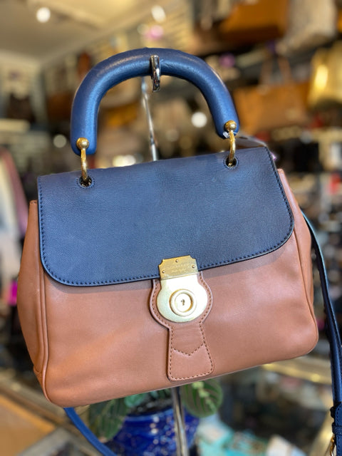 Burberry DK88 Top Handle w strap Crossbody Handbag Saffiano Leather 

Color Block Gold Hardware