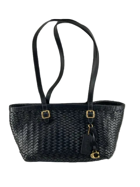 Coach Woven Swing Tote Bag with gold hardware