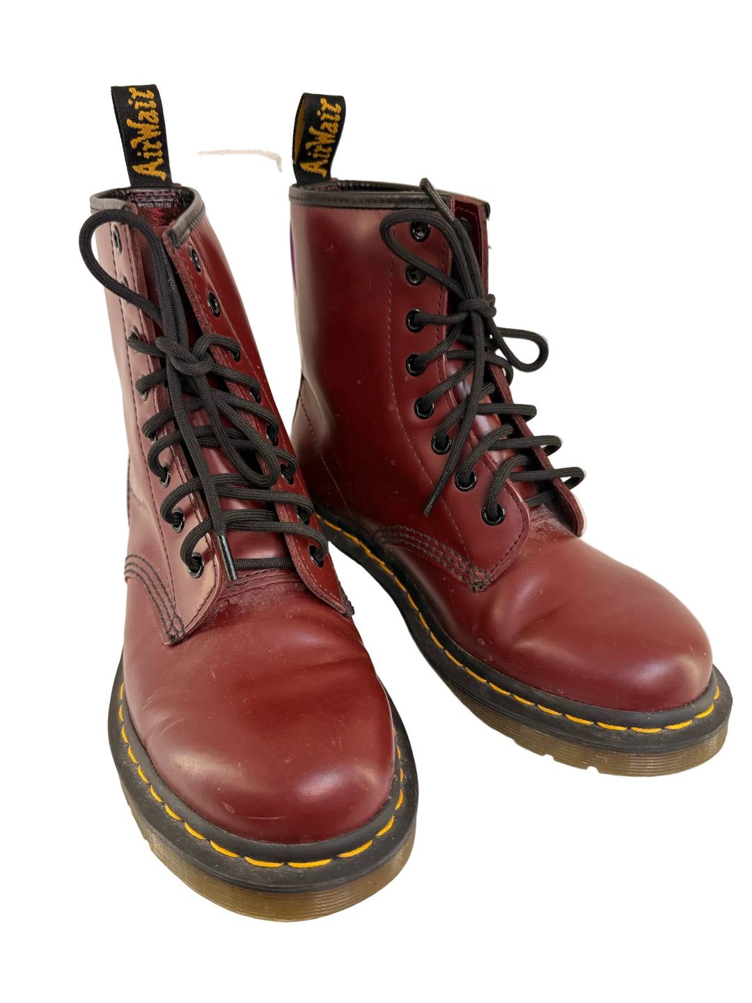DOC MARTEN Wine Sz 7 Original Lace Up Boots Leather 